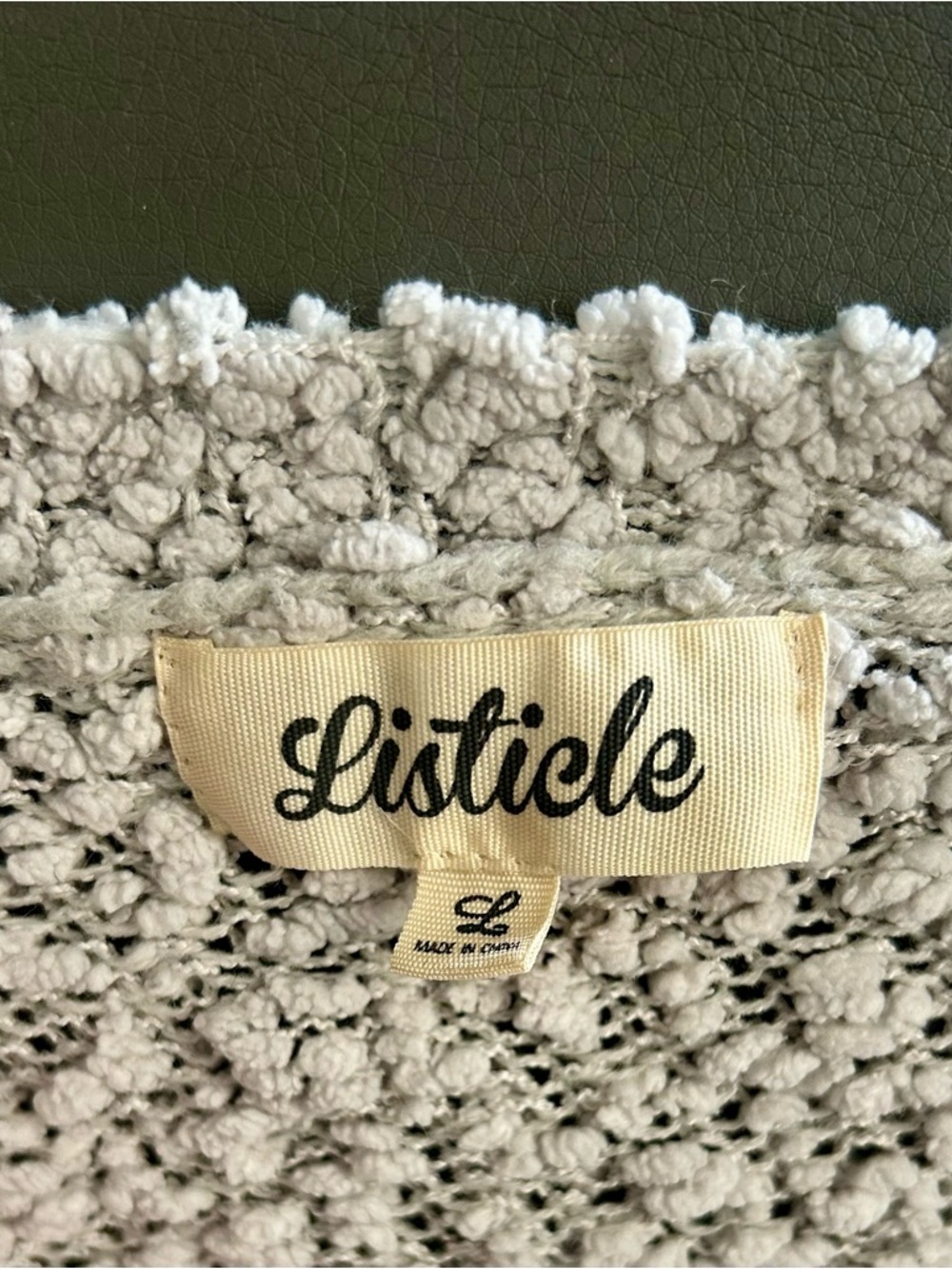 Listicle Light Grey Boucle Open Cardigan with Pockets - Picture 5 of 5